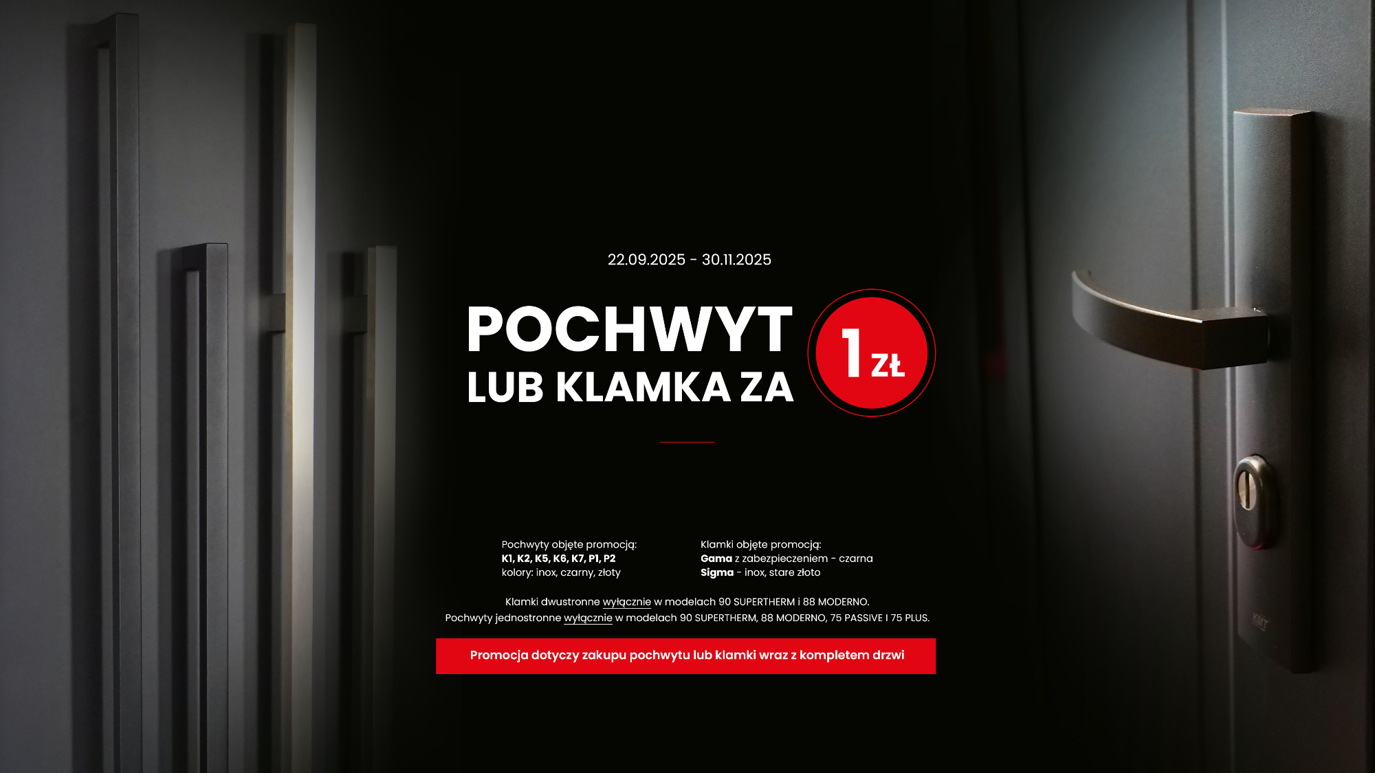 Promocja - Klamka lub pochwyt za złotówkę
